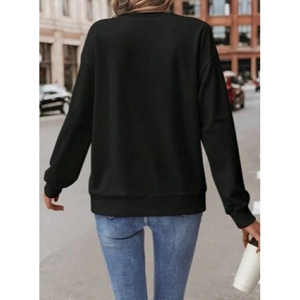 Black Casual Pullovers Sweater - Picture 6 of 8